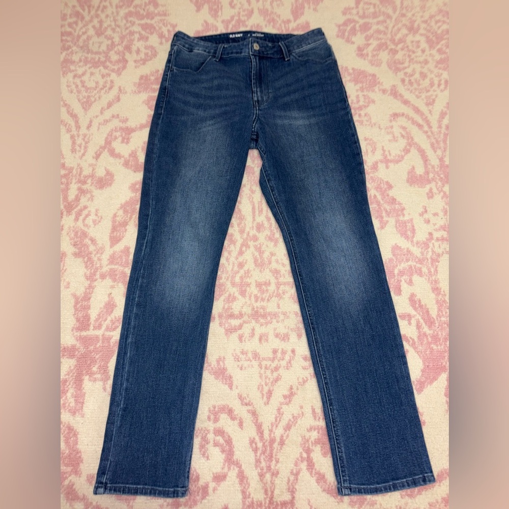 Old Navy High-Rise Straight Leg Dark Blue Jeans Women’s size 8